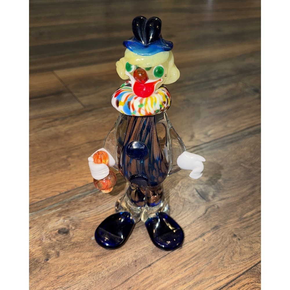 Vintage 1950s Murano Venetian Clown Ball Handblown Glass Italy Aventurine‎